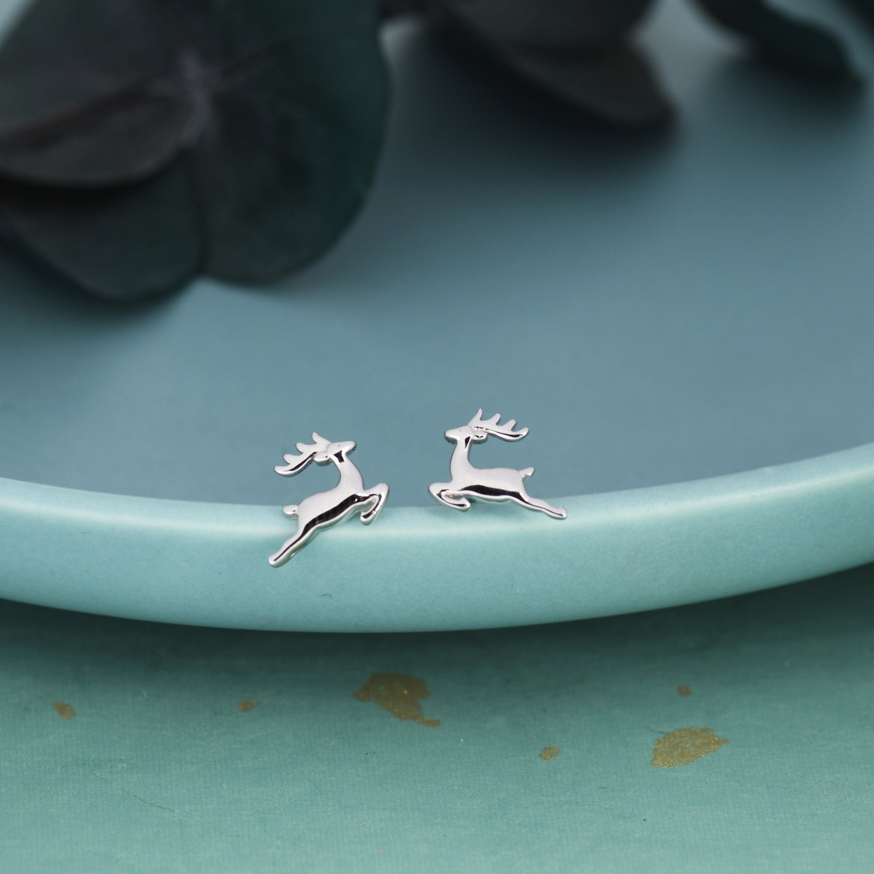 Orecchini A Renna In Argento Sterling 925 Con Zirconi - Pendenti Natalizi Per Donne E Ragazze