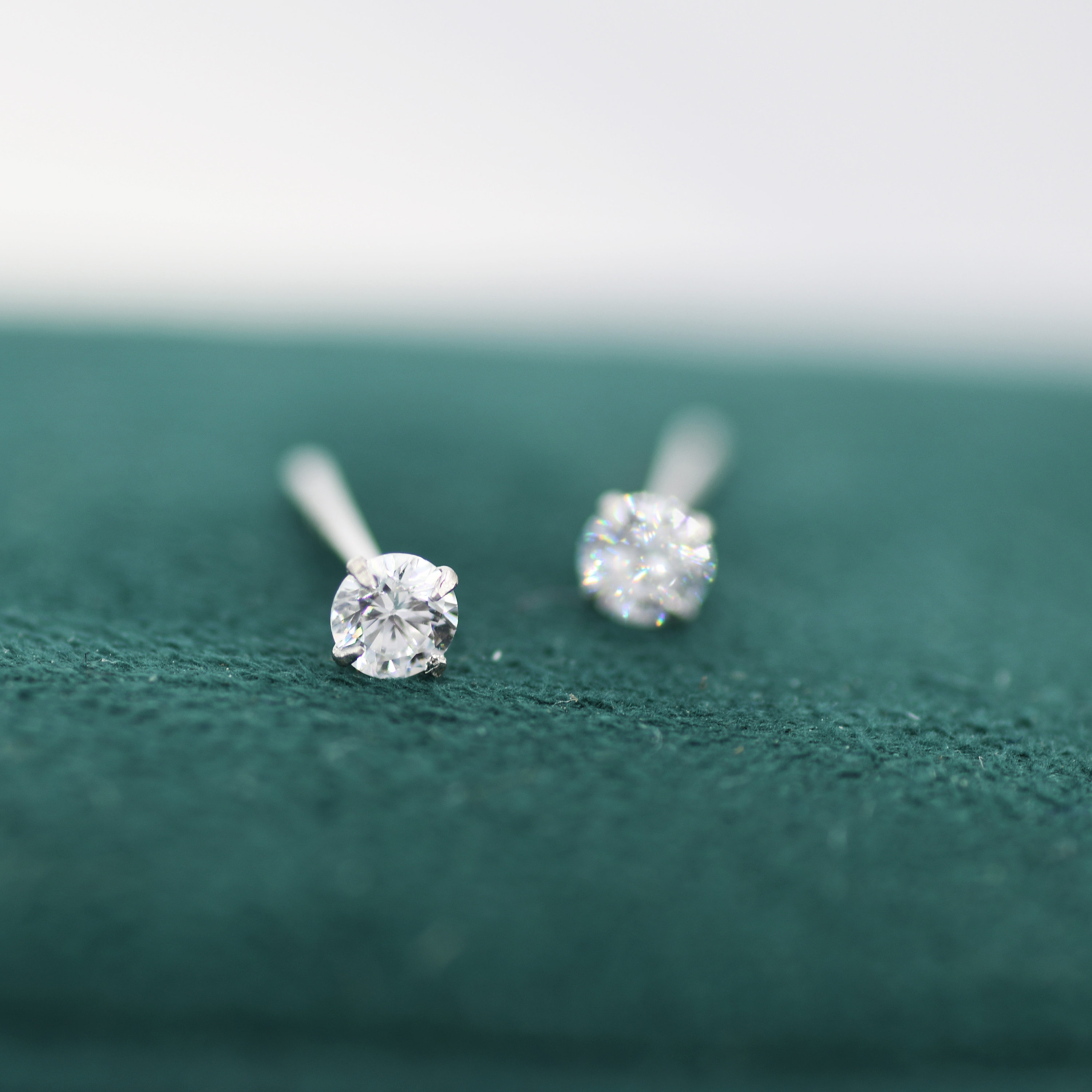 April Birthstone Round Brilliant Cut CZ Crystal Sterling Silver Stud Earrings April Birthstone Round Brilliant Cut CZ Crystal Sterling Silver Stud Earrings