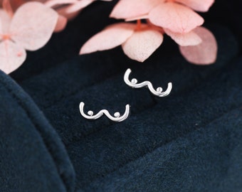 Sterling Silver Boob Stud Earrings, Breast Earrings, Silver, Gold or Rose Gold,  Small Earrings, Feminist Jewellery