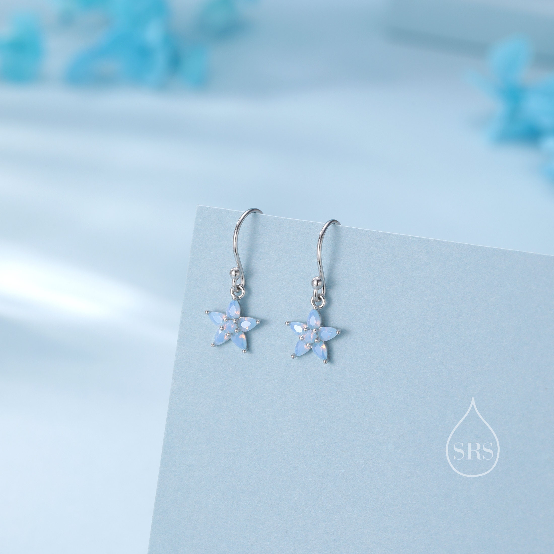 Orecchini In Argento Sterling 925 Con Opale Fiore
