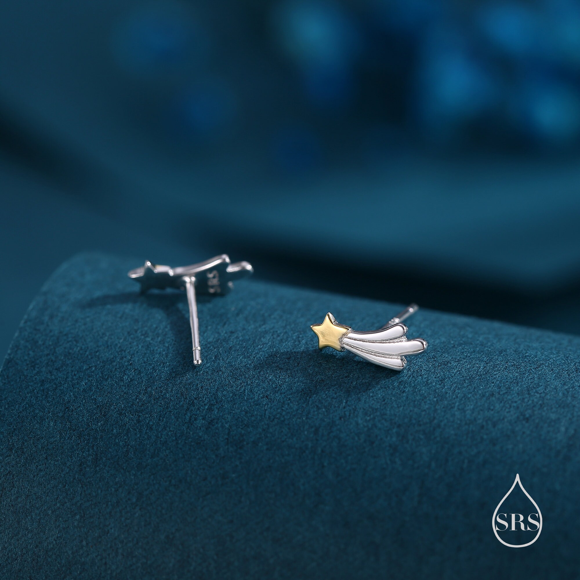 Tiny Shooting Star Stud Earrings in Sterling Silver - Star Stud, Small ...