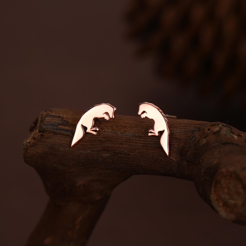 Springende Fuchs-Ohrstecker aus Sterlingsilber, springende Fuchs-Ohrringe, Gold- oder Roségold-Finish, Natur inspirierte Tierohrringe Bild 12