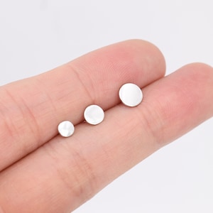 Pair of Round Dot Stud Earrings in Sterling Silver, Available in 4mm, 5mm and 6mm, Silver or Gold, Dainty Earrings, Stacking Earrings