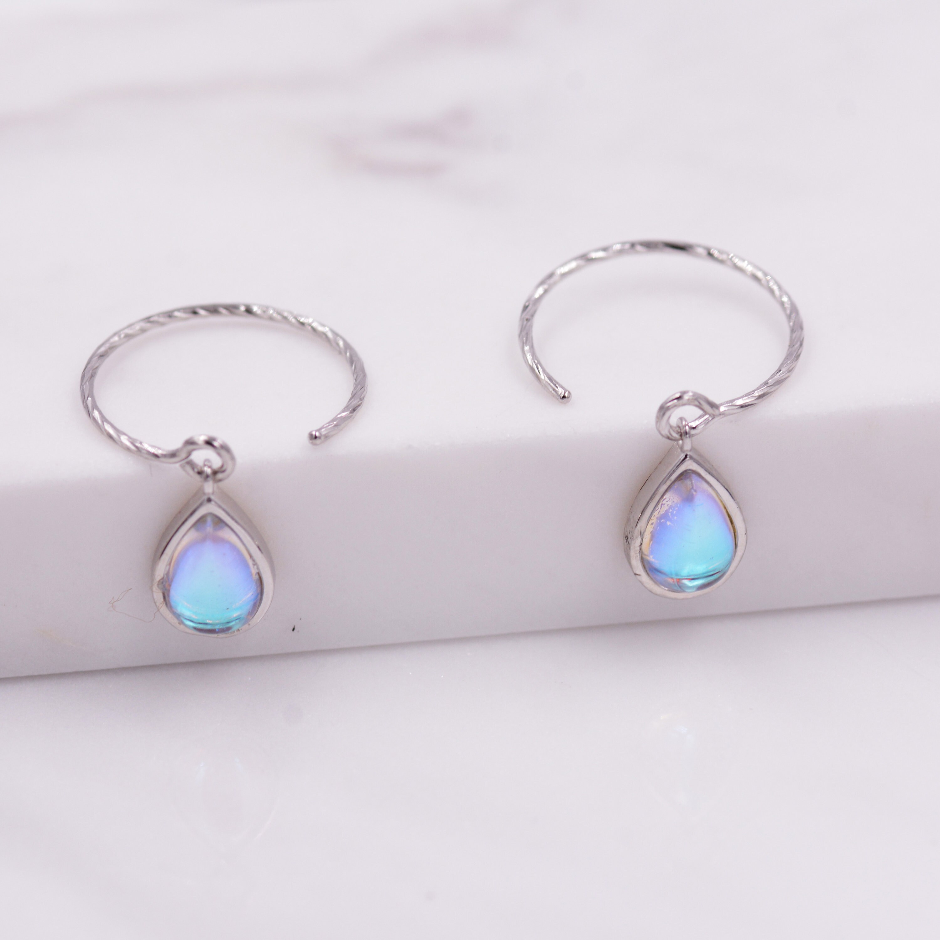 Vintage Women Multi-Gemstone Beads Carved Hook Earring Bohemian