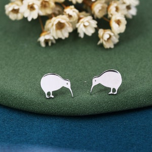 Kiwi Vogel Ohrstecker in Sterling Silber, Niedlich Fun schrullig, Schmuck Geschenk für Sie, Tier Liebhaber, Natur Inspiriert, Neuseeland Ureinwohner