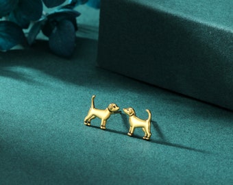 キュートな犬用スタッドピアス（スターリングシルバー）、子犬用ピアス