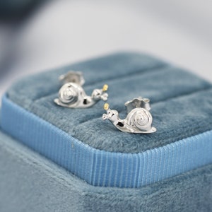 Snail Stud Earrings in Sterling Silver, Cute Snail Earrings, Silver Animal Earrings, Nature Inspired Jewellery image 6