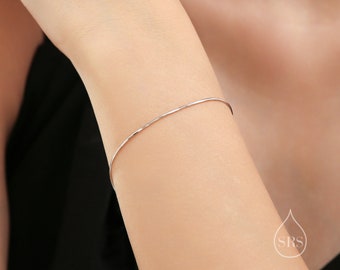 Bracciale a catena minimalista in argento sterling, braccialetto a catena sottile, braccialetto a catena scintillante, braccialetto a catena scintillante in argento sterling