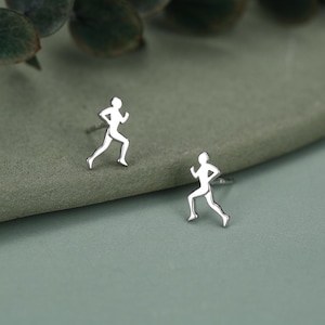 Sterling Silver Runner Stud Earrings