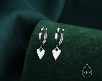 Orecchini A Cerchio Piccoli Argento Con Zirconi A Cuore - Huggie - Donna