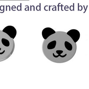 Sterling Silver Panda Bear Stud Earrings, Cute and Quirky Jewellery, Nature, Animal Earrings image 10