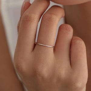 Super Skinny Midi Ring in Sterling Silver, Minimalist Jewellery, Midi Ring, Stacking Ring, Ring Stacker, Stackable Ring US Size 2 - 8
