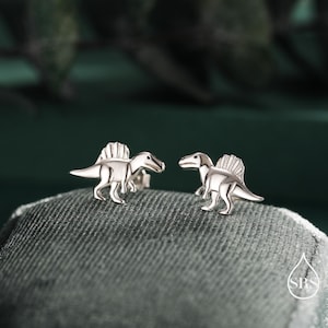 Orecchini A Borchia T-Rex In Argento Sterling 925 - Gioiello Originale Per Amanti Dei Dinosauri, Chiusura A Farfalla