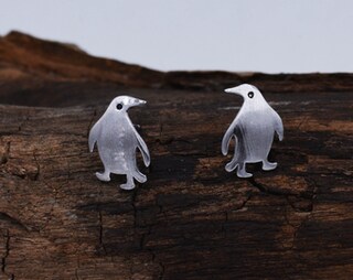Orecchini Pinguino Argento 925 – Gioielli Katy Craig, Regalo Simpatico
