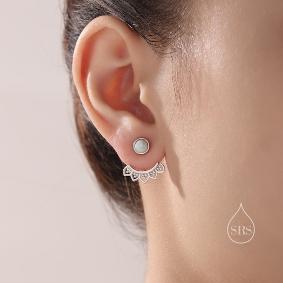 Opal Lotus Sterling Silver Earrings Opal Lotus Sterling Silver Earrings