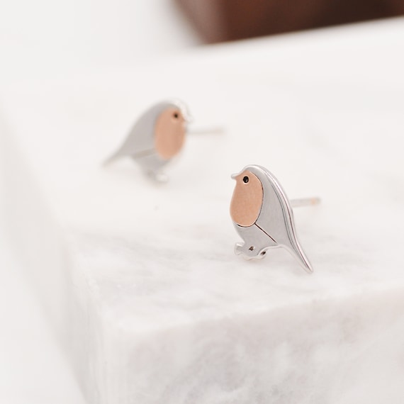 Sterling silver bird studs. Sterling silver bird studs.