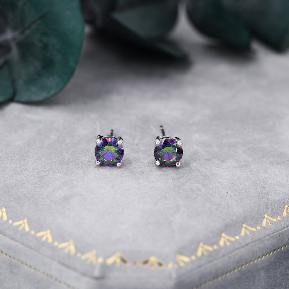 Boucles D'oreilles Puces étoile Cz Noire 6mm En Argent Massif 925 - Dolly-Bijoux, Neuves