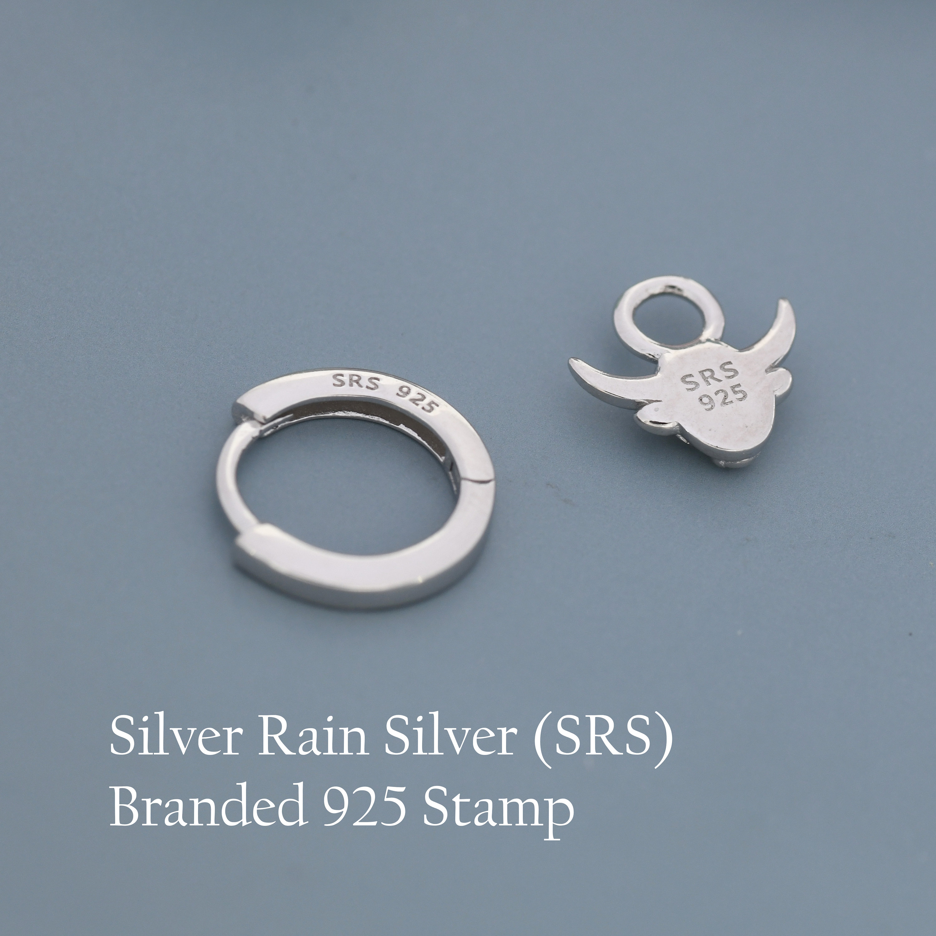 Dangling Highland Cow Huggie Hoops in Sterling Silver, Silver or Gold or Rose Gold, Highland Cow Earrings, Detachable and Interchangeable