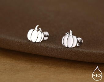 Pumpkin 16G-oorbellen met inwendig schroefdraad en platte achterkant van sterlingzilver