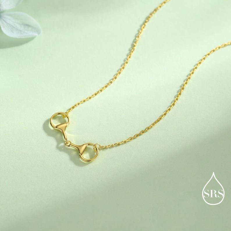 Snaffle Bit Necklace in Sterling Silver, Silver or Gold, Horse Necklace, Horse Charm, Horse Gift, Horse Jewellery image 7