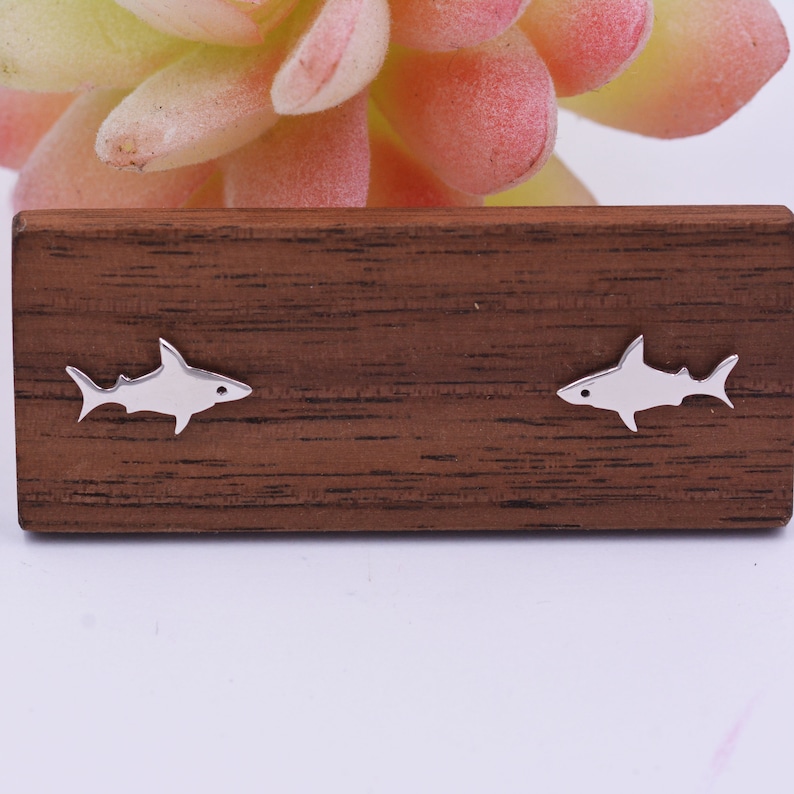 sterling silver shark earrings