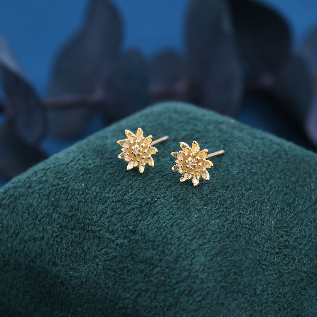 イヤリング Crystal Flower Earrings - SELF PORTRAIT - Silver - Gold Gold Crystal Flower Earrings – self-portrait