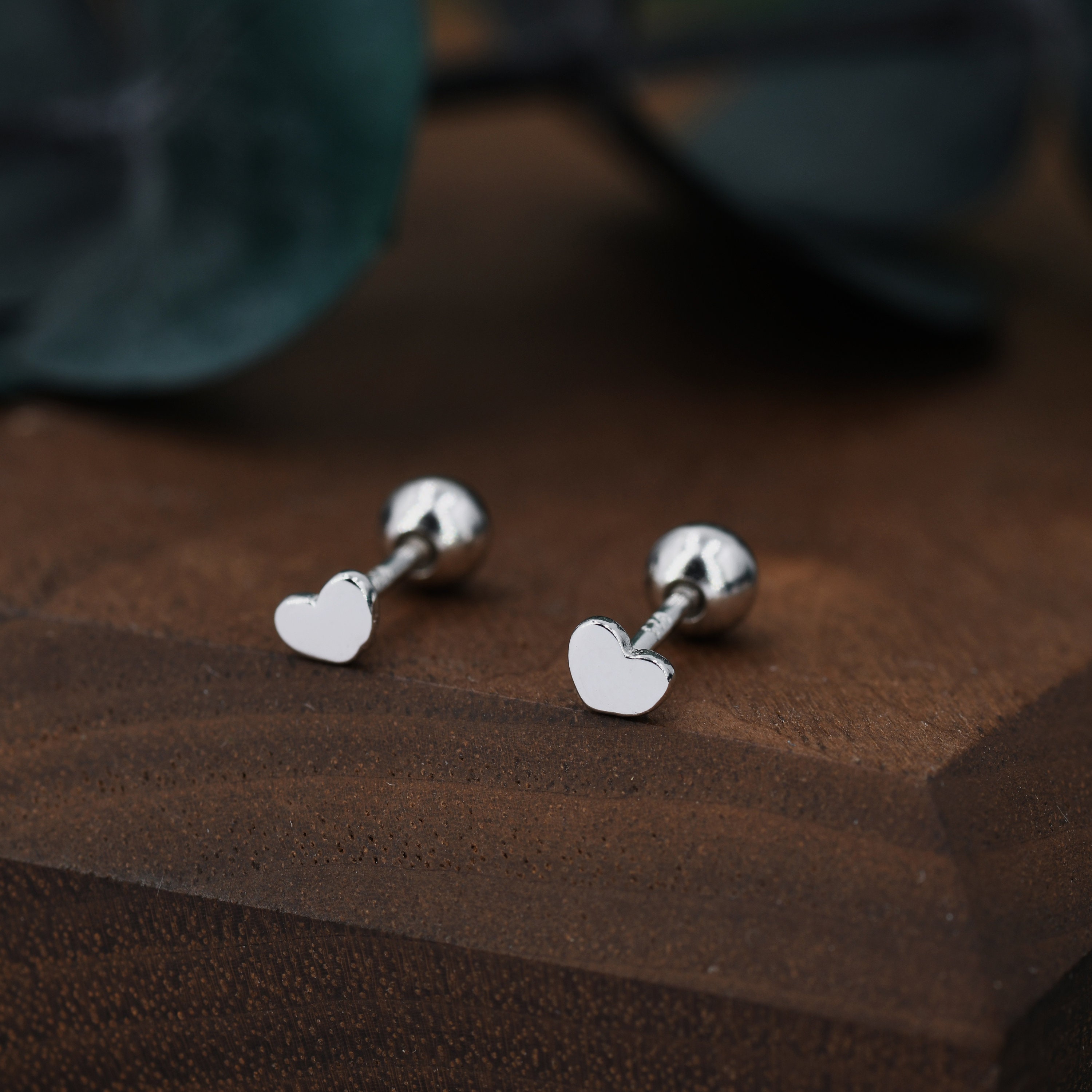 Heart Screw Back Earrings | Tiny Stacking Earring Studs | Hypo-Allergenic & Nickel-Free Jewelry Gold