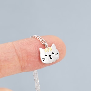 Tabby Cat Anhänger Halskette in Sterling Silber, Katze Halskette, Natur inspiriert Schmuck, Ginger Tabby, Ginger Cat Halskette