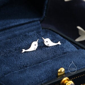 Narwhal Dangle Earrings For Women - Cute Ocean Animal Silver Plated Jewelry