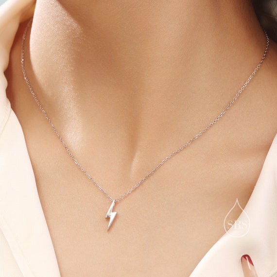 Small lightning shop bolt necklace