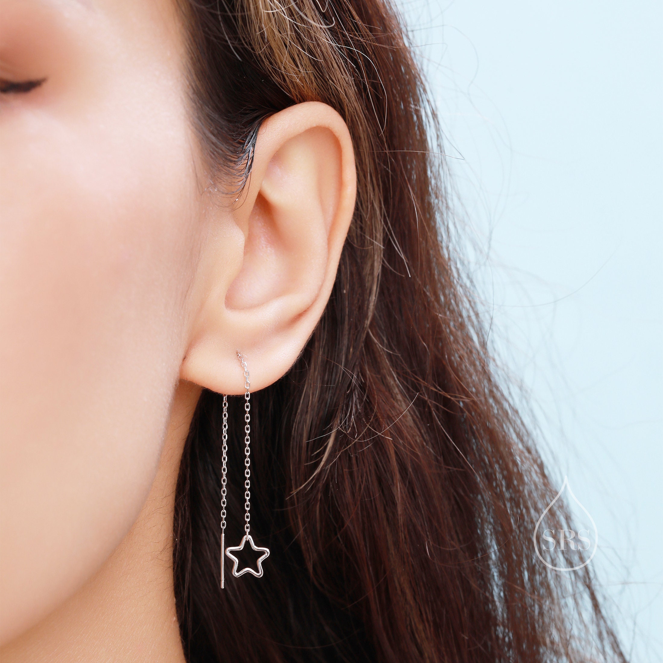 Orecchini Asimmetrici Stella E Luna In Argento 925 Oro Rosa – Pendenti Con Zirconi Ipoallergenici Per Donna - 4