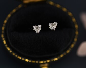 Sterling Silver Lemon Quartz Heart Drop Earrings | Natural Gemstone Valentine's Jewelry