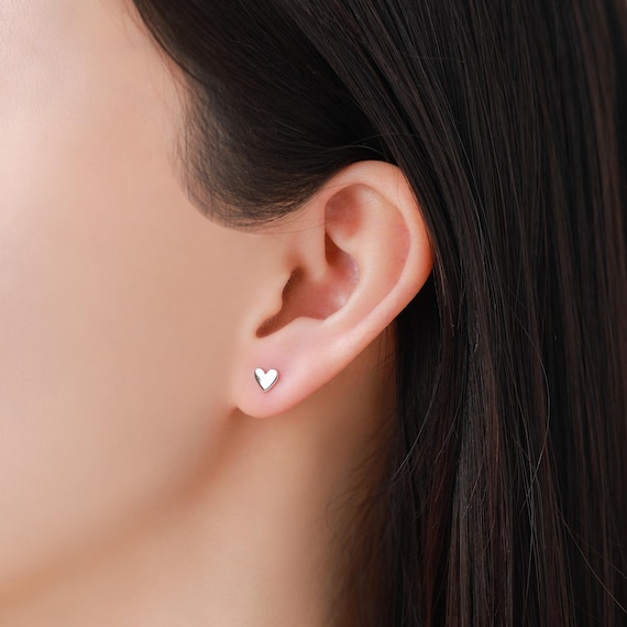 2 paia di orecchini a forma di cuore in argento sterling 925 con perno da 8,5 mm, con anello aperto: tm0091 - Italia