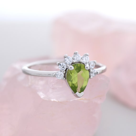 Peridot Ring, Natural Peridot, Edwardian Ring, Engagement Ring, Vintage Ring, Solid Silver Ring, Sterling Silver Ring, Wide Band, Bezel Ring White