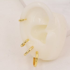 Minimalist Huggie Hoop Earrings in Sterling Silver, 6mm to 18mm Hoops, Various Sizes, Skinny Hoops, Silver or Gold, Simple Hoop Earrings image 7