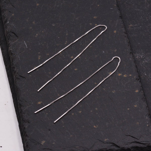 Long fil d'oreille minimaliste en argent sterling - Double fil d'oreille - Fil d'oreille C38