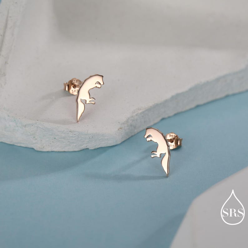 Springende Fuchs-Ohrstecker aus Sterlingsilber, springende Fuchs-Ohrringe, Gold- oder Roségold-Finish, Natur inspirierte Tierohrringe Bild 5