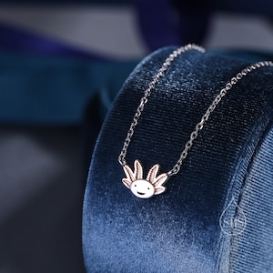 Axolotl Pendant Necklace in Sterling Silver, Cute Axolotl Necklace, Silver Axolotl Necklace, Fish Necklace