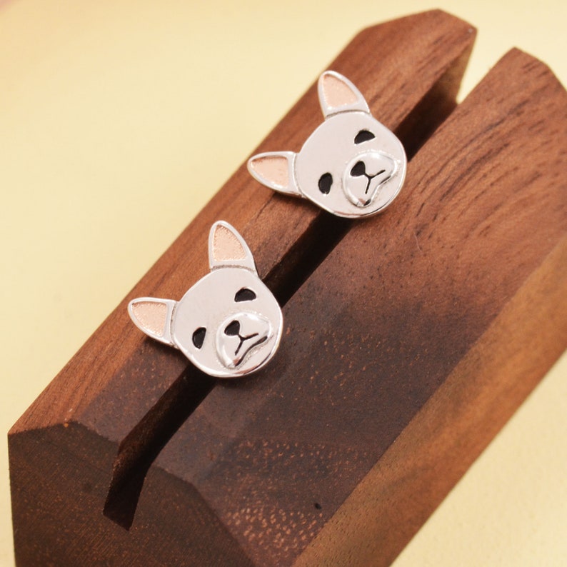 French Bulldog Stud Earrings in Sterling Silver Dog Stud Earrings Pet Lover Cute, Fun, Whimsical image 7