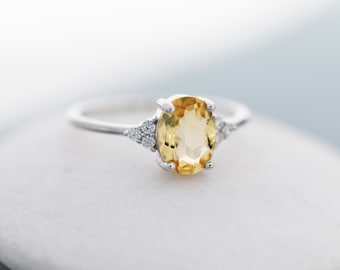 14K シトリン ダイヤモンド リング 6.65ct サイズ 8 14KT 14K シトリン ダイヤモンド リング 6.65ct サイズ 8 14KT