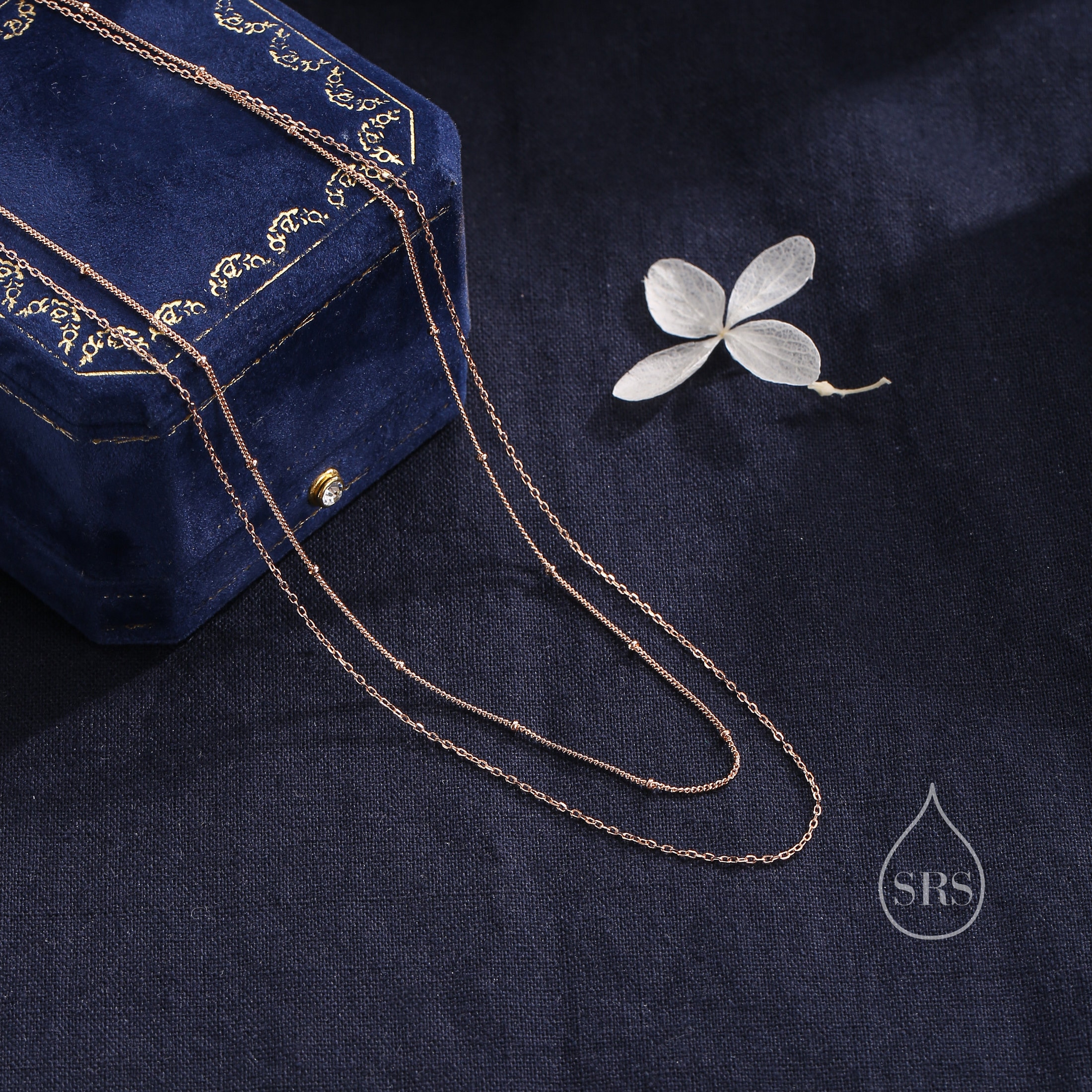 Double Layer Necklace in Sterling Silver With Satellite