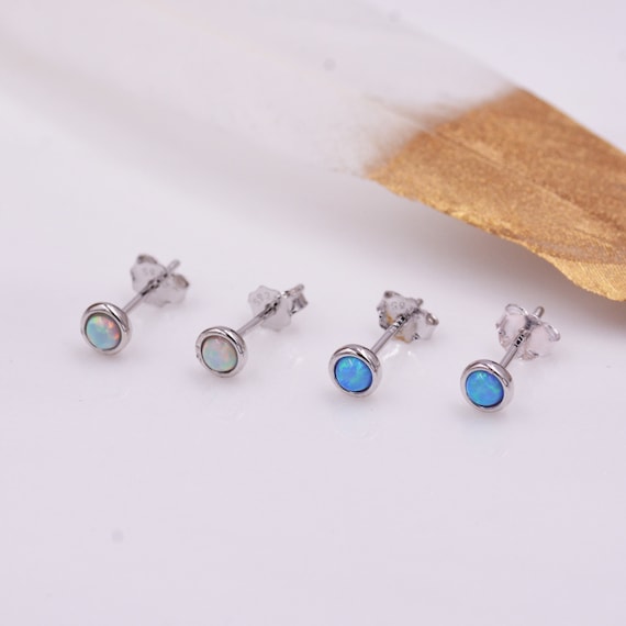 Pear Opal and Semi Precious Ear Studs 925 Sterling Silver For Women and Girls