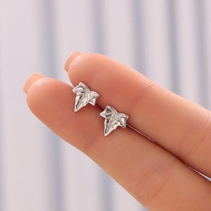 Ivy Leaf Stud Earrings in Sterling Silver, Silver, Gold or Rose Gold, Nature Inspired Leaf Earrings