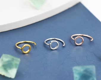 Piccoli orecchini a cerchio Huggie Hoop in argento sterling, orecchini a cerchio, cerchi aperti, orecchini con infila passante, orecchini a mezzo cerchio