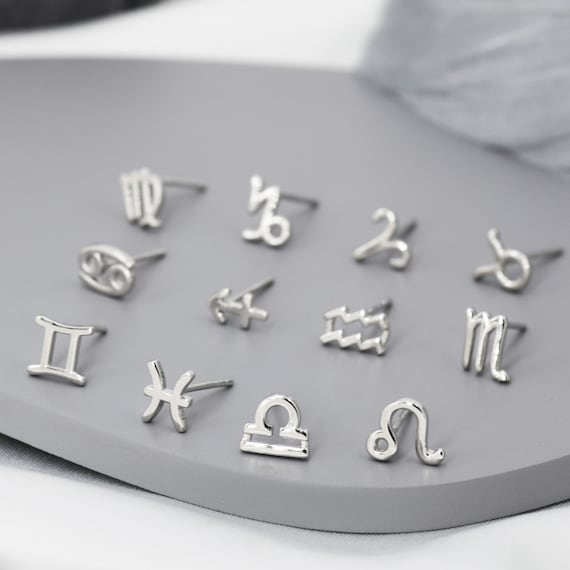 Sterling silver Zodiac studs Sterling silver Zodiac studs