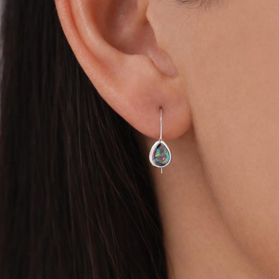 Orecchini In Argento Sterling 925 Con Zirconi Cubici Azzurro Chiaro - Heather Needham Silver - Piccoli 3mm, Discreti E Ipoallergenici, In Confezione Regalo - 2