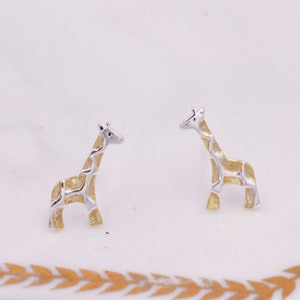 Giraffe Stud Earrings in Sterling Silver, Cute Fun Quirky, Jewellery Gift for Her, Animal Lover, Nature Inspired image 8