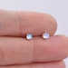 Sterling Silver Mermaid Crystal Tiny Stud Earrings, Mermaid Tears, Simulated Moonstone Glass Crystal Earrings, Minimalist and Discreet 