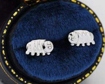 Water Bear Stud Earrings in Sterling Silver, Tardigrades Earrings, Nature Inspired Animal Earrings