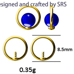 Sterling Silver 'Blue Planet' Saturn Planet Halo Stud Earrings with Lapis Lazuli Gemstone, Gold or Silver, Cute Fun Quirky Design image 9